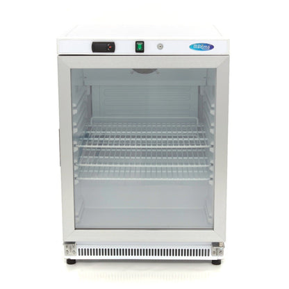 Maxima Mini Fridge 200L with Glass Door - 3 Adjustable Shelves - White - RVSVoordeel