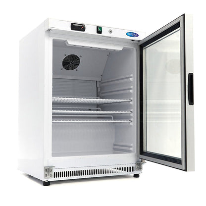 Maxima Mini Fridge 200L with Glass Door - 3 Adjustable Shelves - White - RVSVoordeel