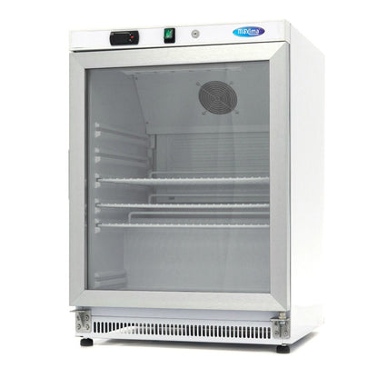 Maxima Mini Fridge 200L with Glass Door - 3 Adjustable Shelves - White - RVSVoordeel