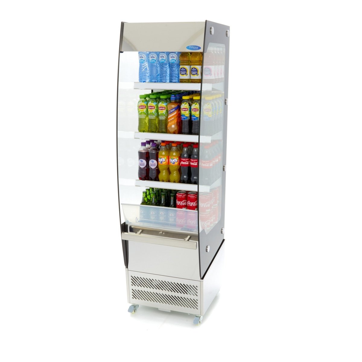 Maxima Open Drinks Fridge 220L - 4 Shelves - RVSVoordeel