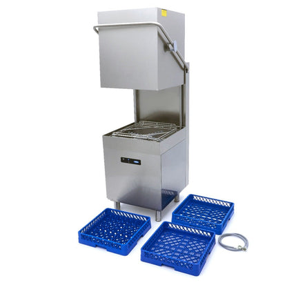 Maxima Pass Through Dishwasher 50 x 50cm - With Rinse Aid and Soap Pumps - Digital Display - 400V - RVSVoordeel