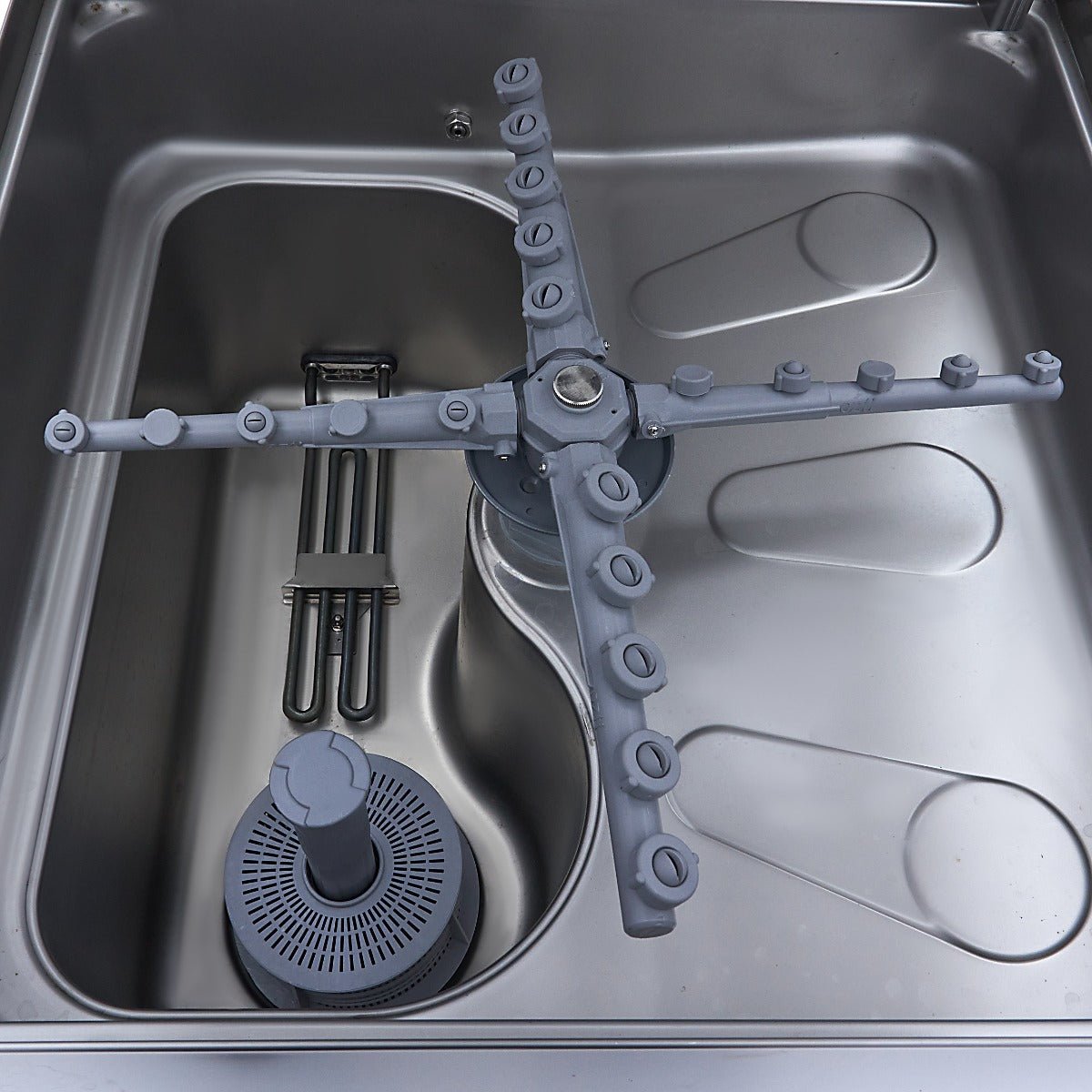 Maxima Pass Through Dishwasher 50 x 50cm - With Rinse Aid and Soap Pumps - Digital Display - 400V - RVSVoordeel
