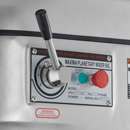 Maxima Planetary Mixer 60L - Up to 30kg Dough - 3 Speeds - RVSVoordeel