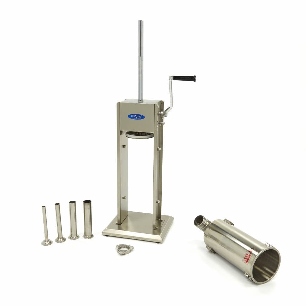 Maxima Sausage Filler 5L - Standing Model - incl 4 Filling Tubes - RVSVoordeel