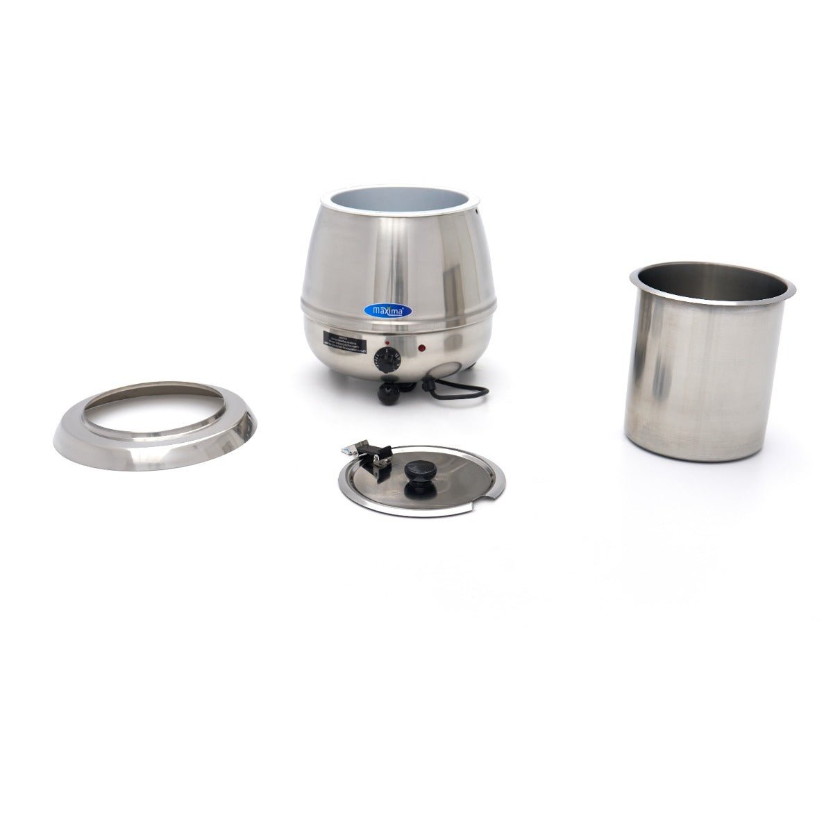 Maxima Soup Kettle 10L - Removable Inner Pot - Stainless Steel - with Spoon Recess - RVSVoordeel