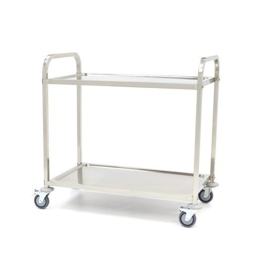 Maxima Stainless Steel Serving Trolley - 2 Shelves - RVSVoordeel