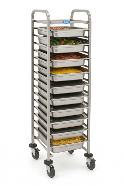 Maxima Tray Trolley - Gastronorm - Fits 16 x 1/1 GN Trays - excl GN Trays - RVSVoordeel