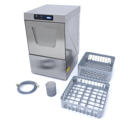Maxima Undercounter Dishwasher 40 x 40cm - with Drain, Rinse Aid and Soap Pump - Digital Display - 230V - RVSVoordeel