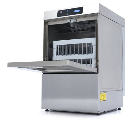 Maxima Undercounter Dishwasher 40 x 40cm - with Drain, Rinse Aid and Soap Pump - Digital Display - 230V - RVSVoordeel
