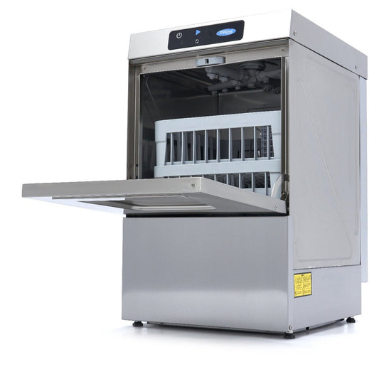 Maxima Undercounter Dishwasher 40 x 40cm - with Drain, Rinse Aid and Soap Pump - Digital Display - 230V - RVSVoordeel