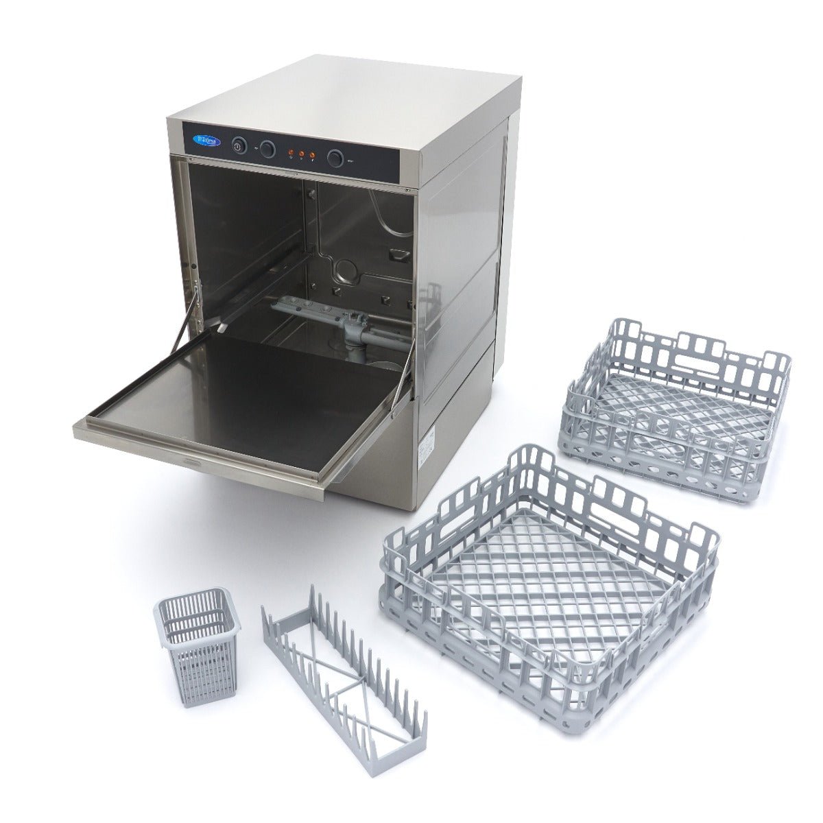 Maxima Undercounter Dishwasher 40 x 40cm - with Drain, Rinse Aid and Soap Pumps - 230V - RVSVoordeel