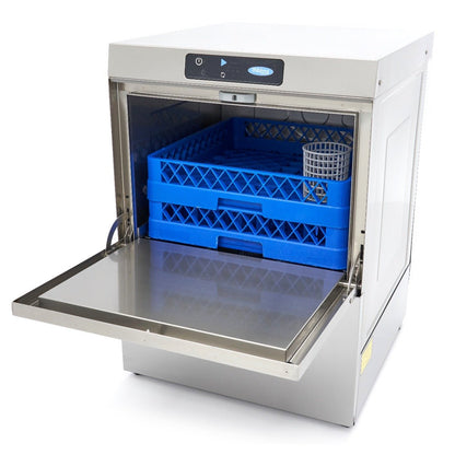 Maxima Undercounter Dishwasher 50 x 50cm - with Drain, Rinse Aid and Soap Pump - Digital Display - 230V - RVSVoordeel