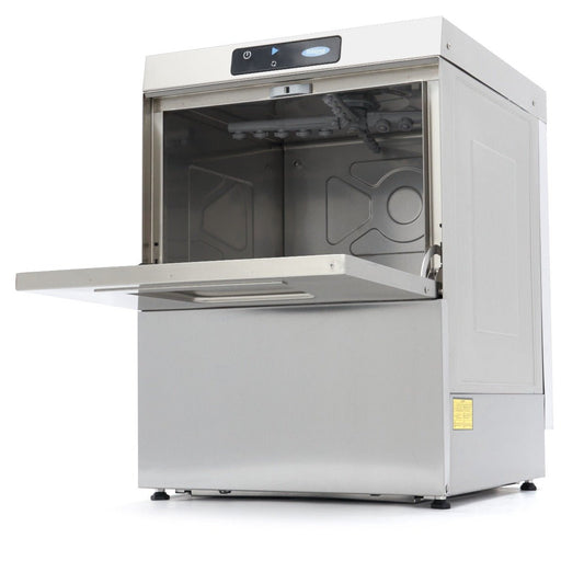Maxima Undercounter Dishwasher 50 x 50cm - with Drain, Rinse Aid and Soap Pump - Digital Display - 230V - RVSVoordeel