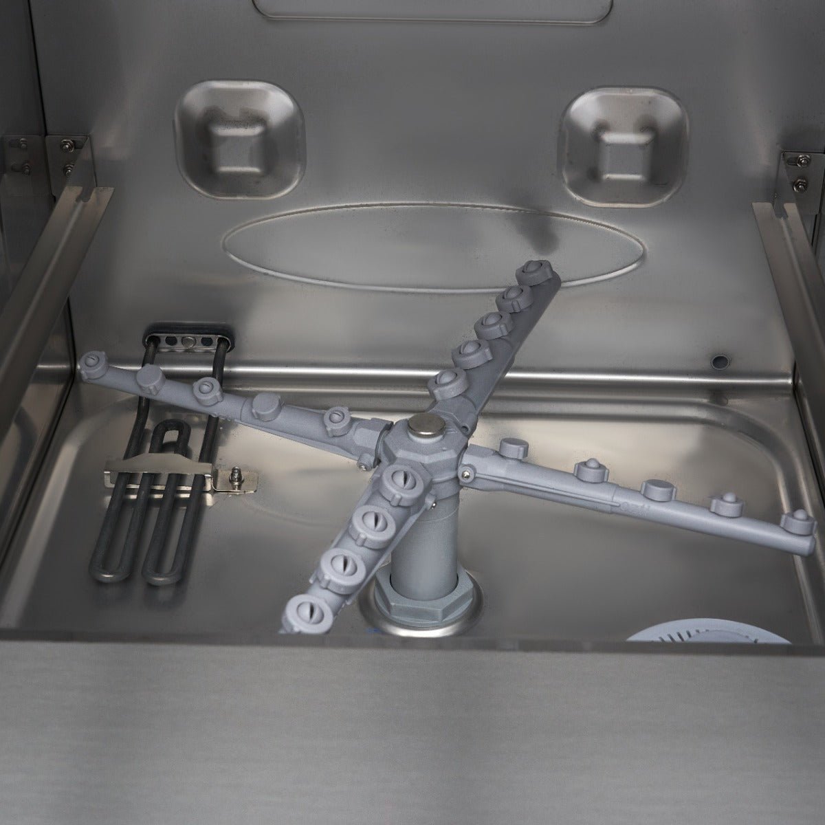 Maxima Undercounter Dishwasher 50 x 50cm - with Drain, Rinse Aid and Soap Pump - Digital Display - 230V - RVSVoordeel