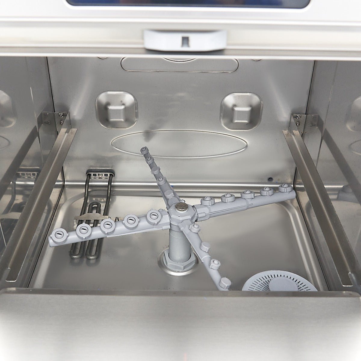 Maxima Undercounter Dishwasher 50 x 50cm - with Drain, Rinse Aid and Soap Pump - Digital Display - 400V - RVSVoordeel