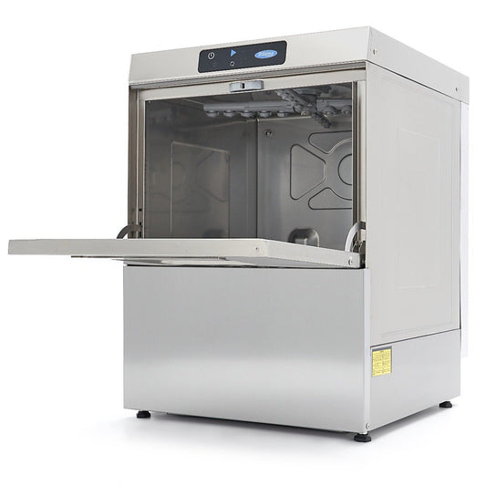 Maxima Undercounter Dishwasher 50 x 50cm - with Drain, Rinse Aid and Soap Pump - Digital Display - 400V - RVSVoordeel