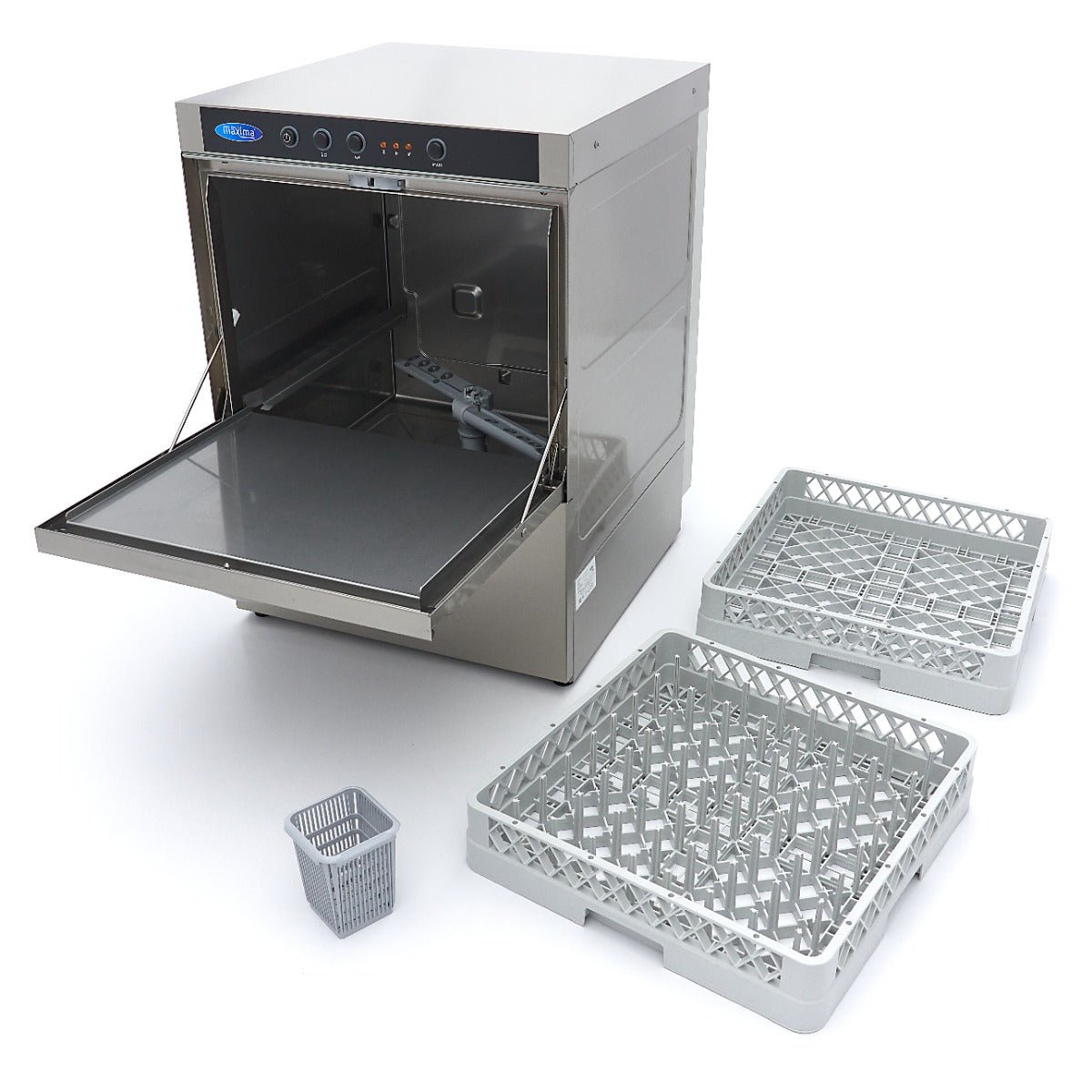 Maxima Undercounter Dishwasher 50 x 50cm - with Drain, Rinse Aid and Soap Pumps - 230V - RVSVoordeel