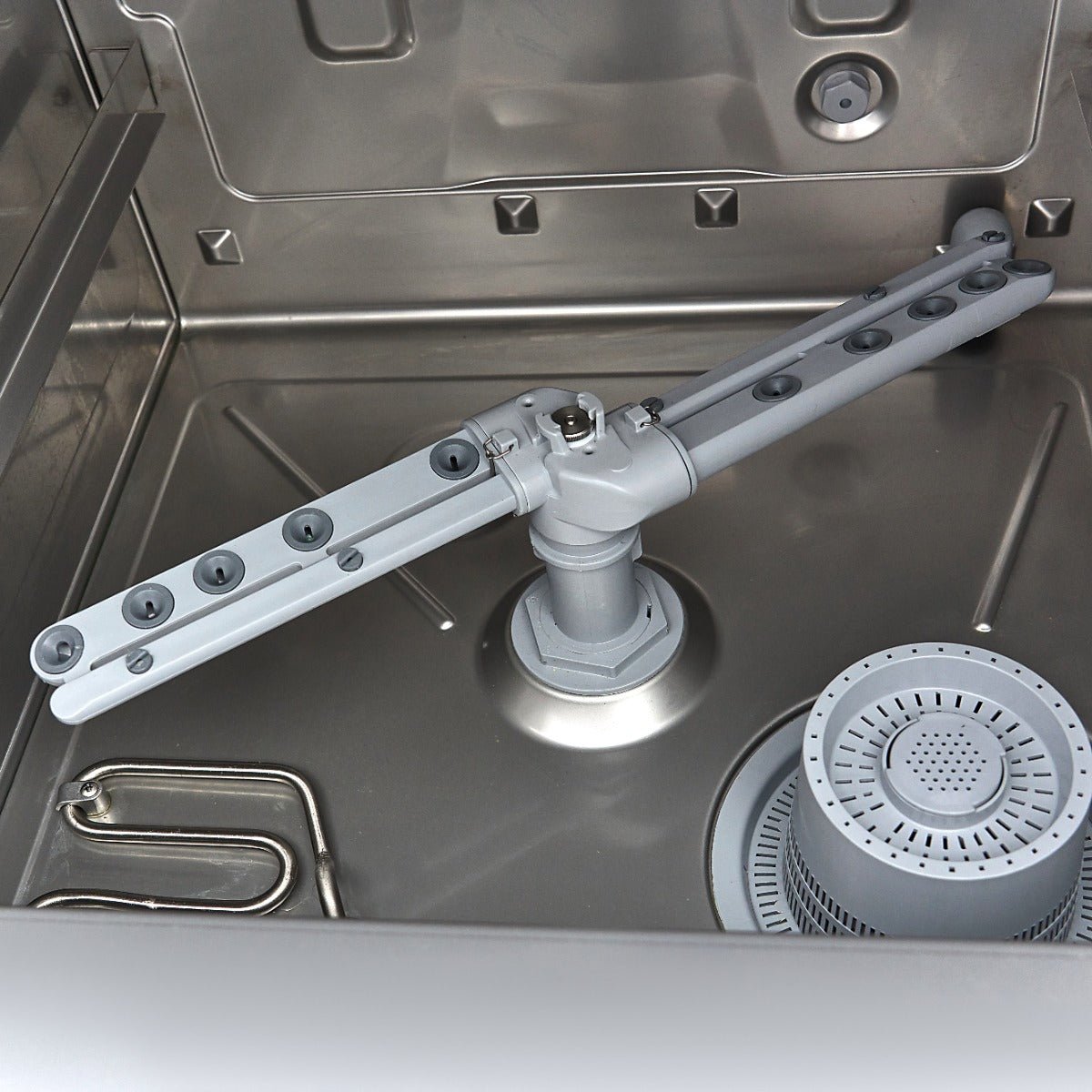 Maxima Undercounter Dishwasher 50 x 50cm - with Drain, Rinse Aid and Soap Pumps - 230V - RVSVoordeel