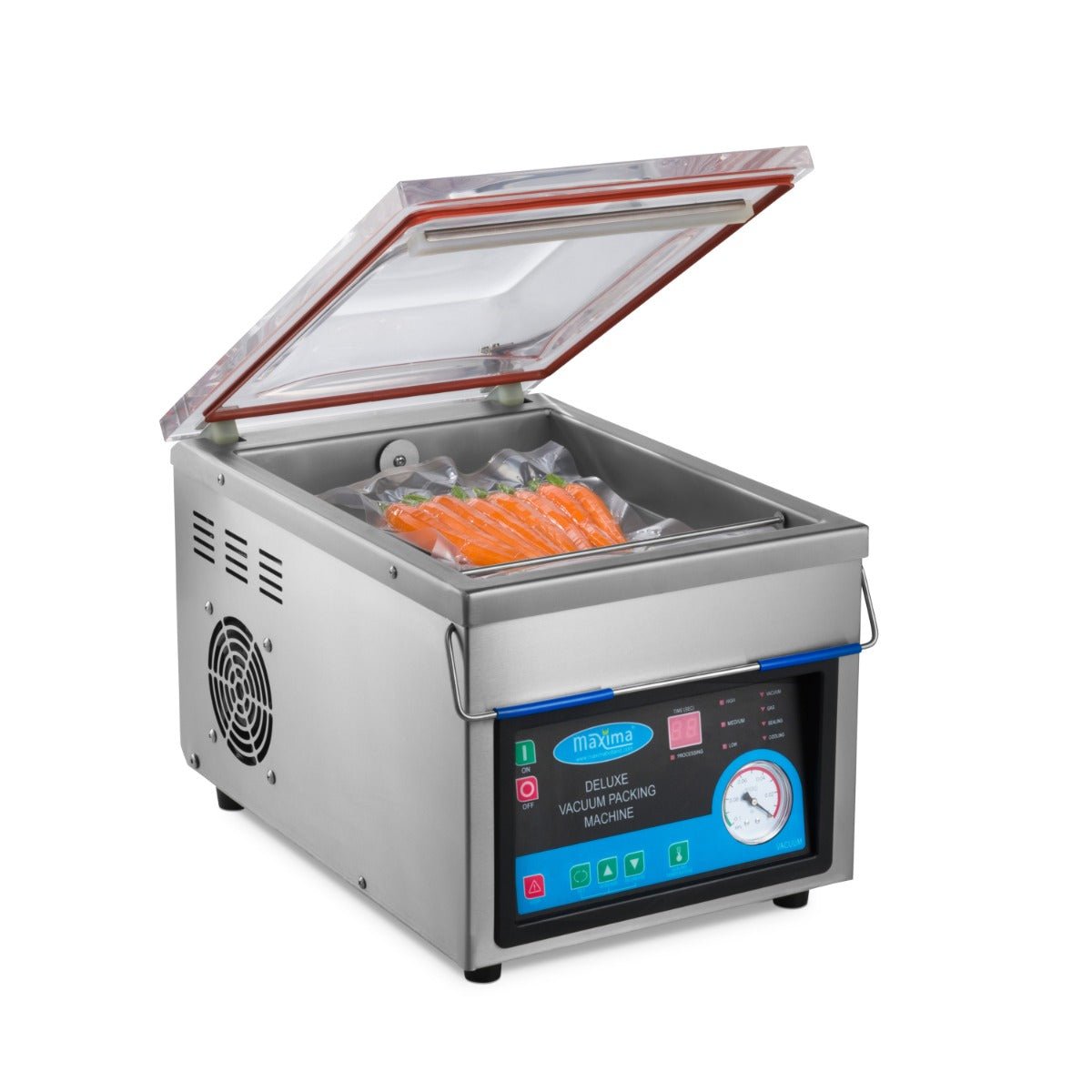 Maxima Vacuum Pack Machine 26cm Seal - W28 x D38,5 x H9cm Chamber - RVSVoordeel