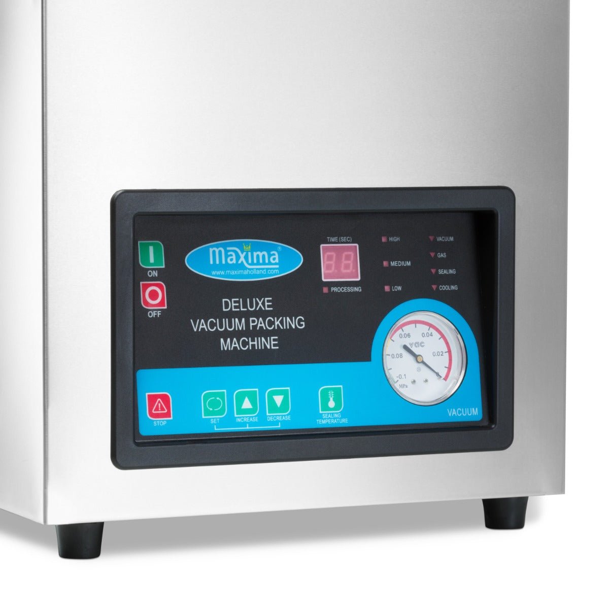 Maxima Vacuum Pack Machine 30cm Seal - W32 x D37 x H18.5cm Chamber - RVSVoordeel