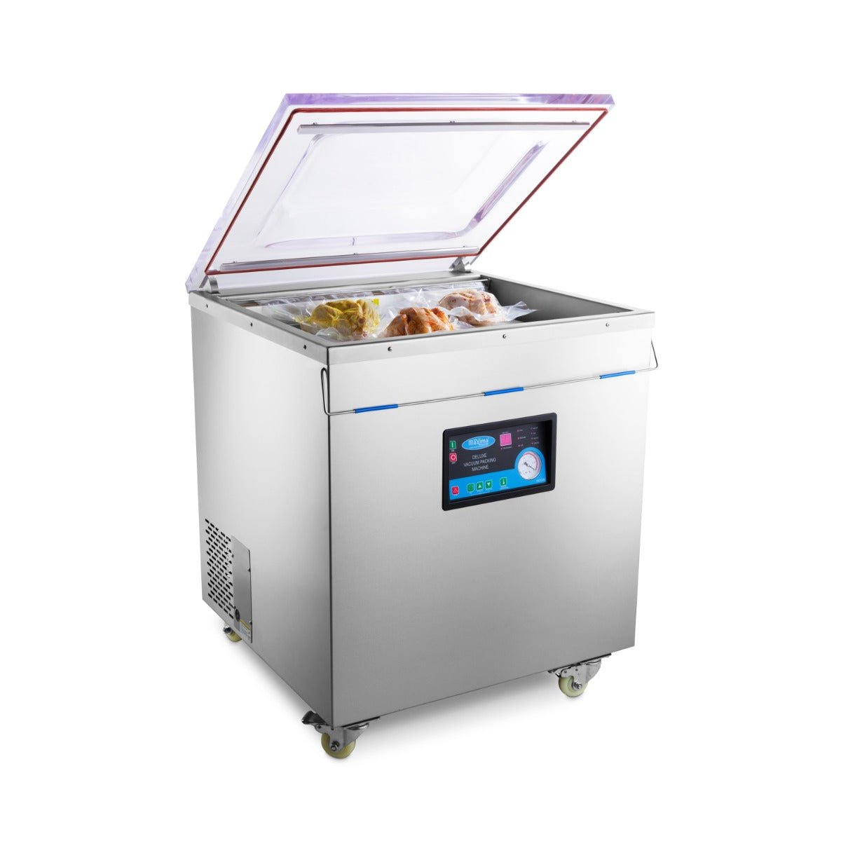 Maxima Vacuum Pack Machine 70cm Double-sided Seal - W72 x D61 x H21,5cm Chamber - RVSVoordeel