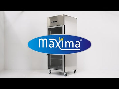 Maxima Vrieskast 700 L met Glazen Deur - 3 Verstelbare Roosters (2/1 GN) - op Wielen - RVS