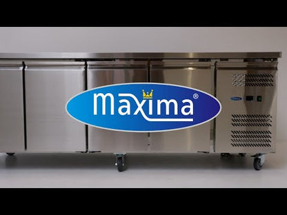 Maxima Counter Freezer 180cm Width on Wheels - 3 Doors - 3 Adjustable Shelves (GN)
