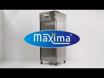 Maxima Fridge 700L on Wheels - 3 Adjustable Shelves (2/1 GN) - Stainless Steel