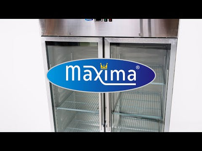 Maxima Vrieskast 1400 L met Glazen Deur - 6 Verstelbare Roosters (2/1 GN) - op Wielen - RVS