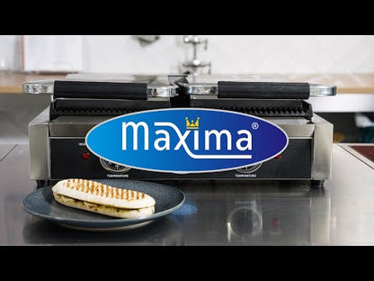 Maxima Contact Grill 2x 22cm Grooved - Double Grill Plate