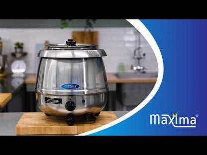 Maxima Soup Kettle 10L - Removable Inner Pot - Stainless Steel - with Spoon Recess