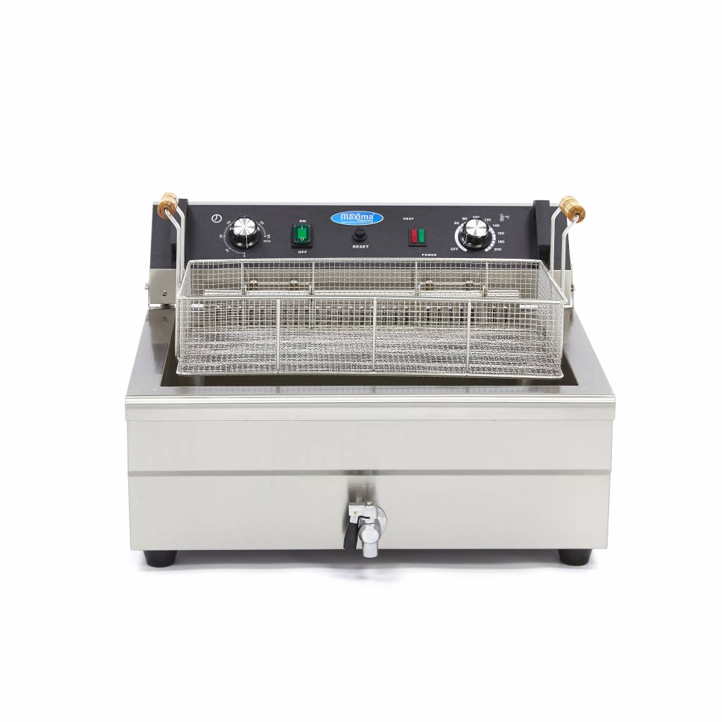 Maxima Frituurpan - 20 L - 1 Mand - met Tapkraan - 400V