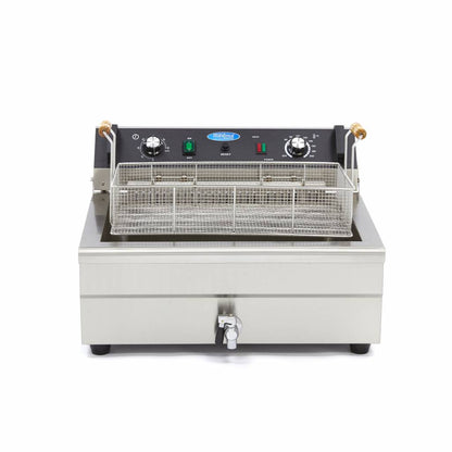 Maxima Frituurpan - 20 L - 1 Mand - met Tapkraan - 400V