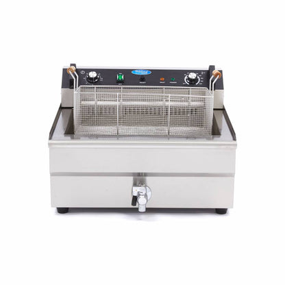 Maxima Frituurpan - 30 L - 1 Mand - met Tapkraan - 400V