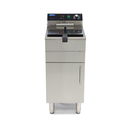 Maxima Frituurpan - 16 L - 1 Mand - met Tapkraan en Opbergruimte - 400V