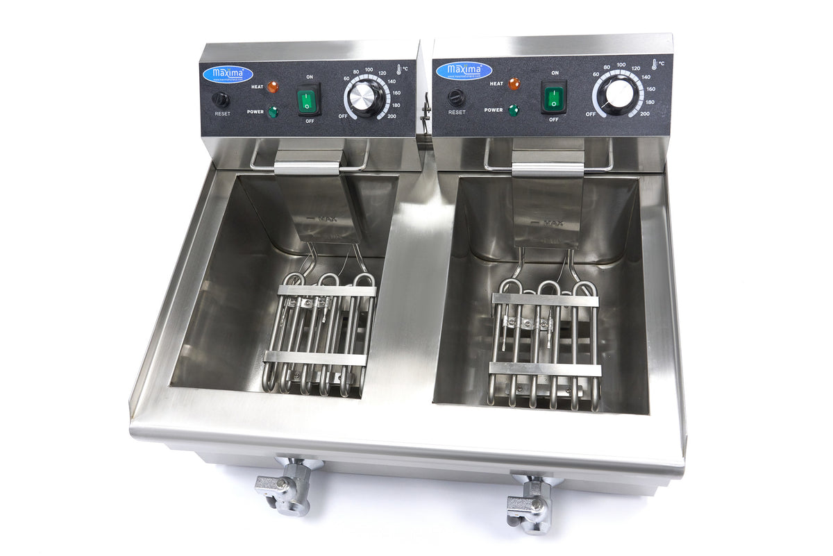Maxima Frituurpan - 2x 10 L - 2 Manden - met Tapkraan