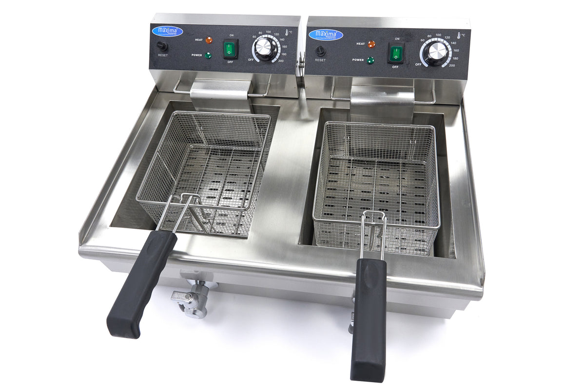 Maxima Frituurpan - 2x 13 L - 2 Manden - met Tapkraan