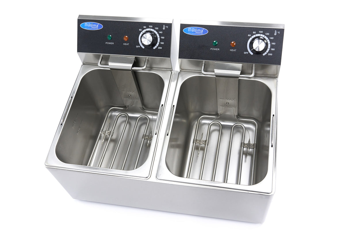 Maxima Frituurpan - 2x 8 L - 2 Manden - tot 2,8 Kg Frites