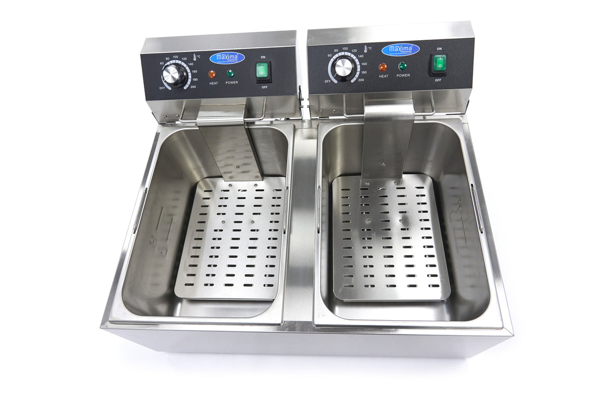 Maxima Frituurpan - 2x 11 L - 2 Manden - tot 2,8 Kg Frites