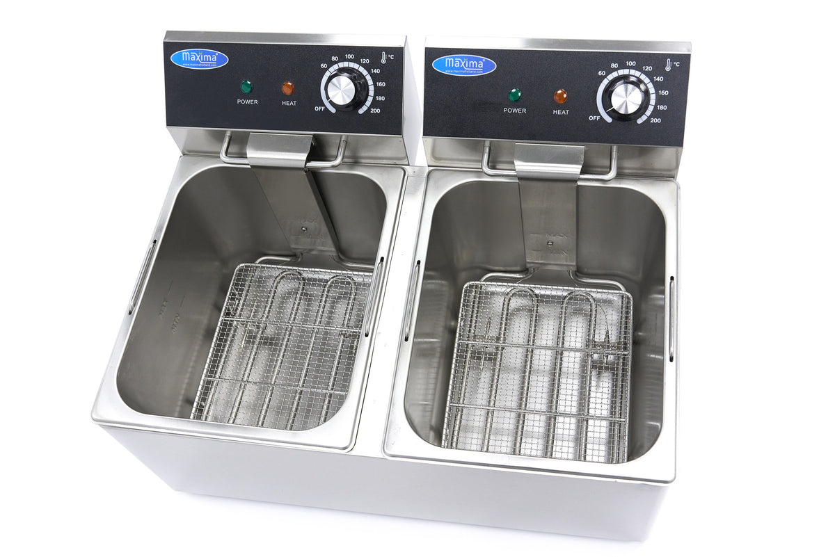 Maxima Frituurpan - 2x 8 L - 2 Manden - tot 2,8 Kg Frites