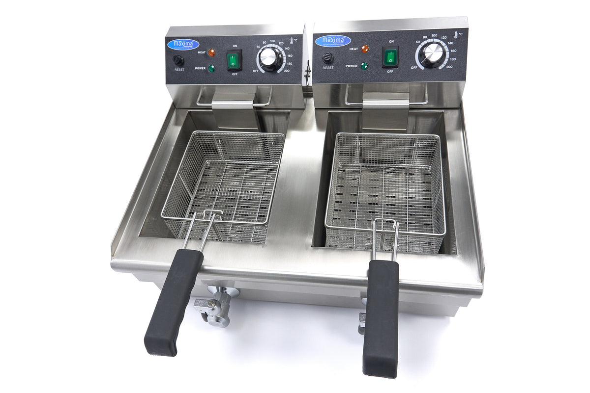 Maxima Frituurpan - 2x 10 L - 2 Manden - met Tapkraan