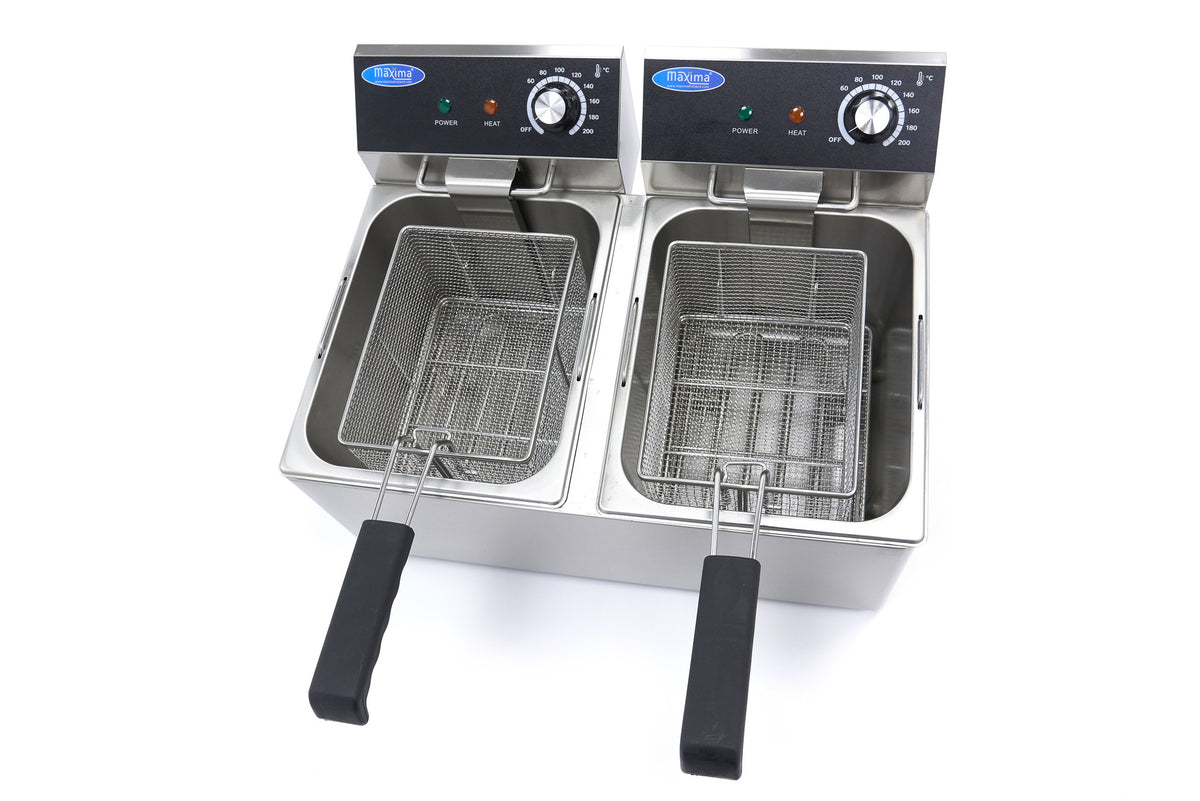 Maxima Frituurpan - 2x 8 L - 2 Manden - tot 2,8 Kg Frites