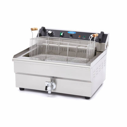 Maxima Frituurpan - 30 L - 1 Mand - met Tapkraan - 400V