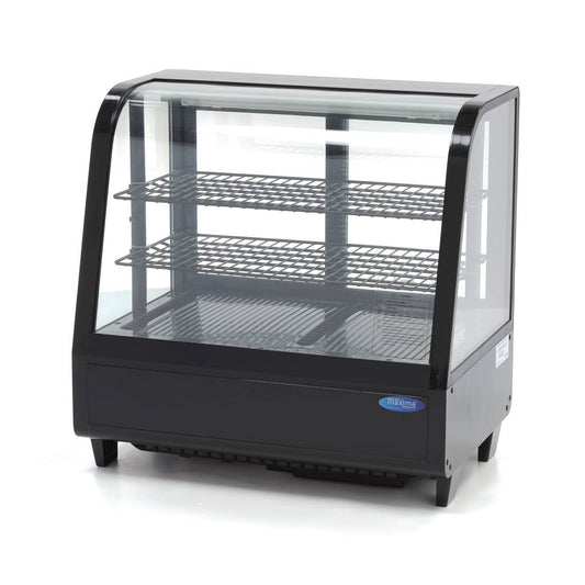 Maxima Display Fridge - 100L - 68cm - Black - Rear Sliding Door