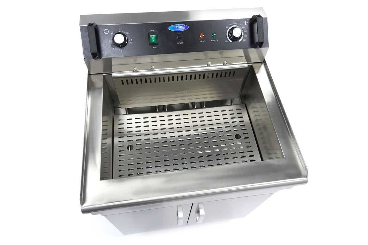 Maxima Frituurpan - 35 L - 1 Mand - met Tapkraan - 400V