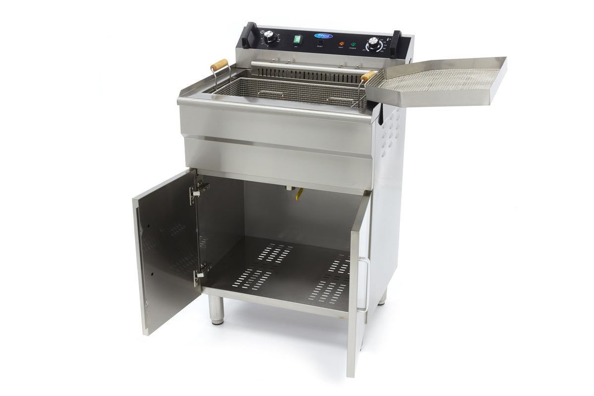 Maxima Frituurpan - 35 L - 1 Mand - met Tapkraan - 400V