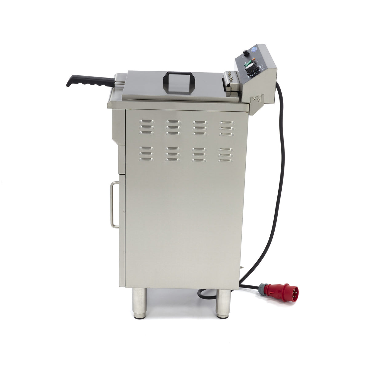 Maxima Frituurpan - 16 L - 1 Mand - met Tapkraan en Opbergruimte - 400V