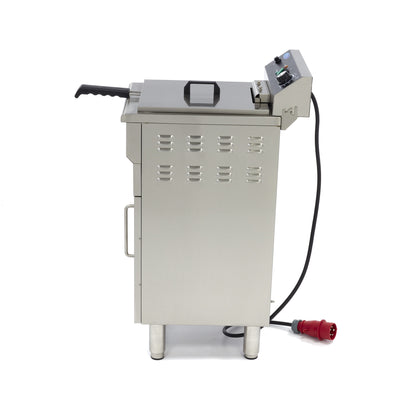 Maxima Frituurpan - 16 L - 1 Mand - met Tapkraan en Opbergruimte - 400V