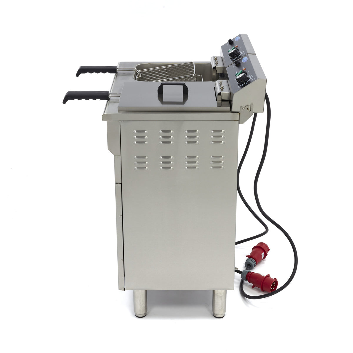 Maxima Frituurpan - 2x 16 L - 2 Manden - met Tapkraan en Opbergruimte - 400V