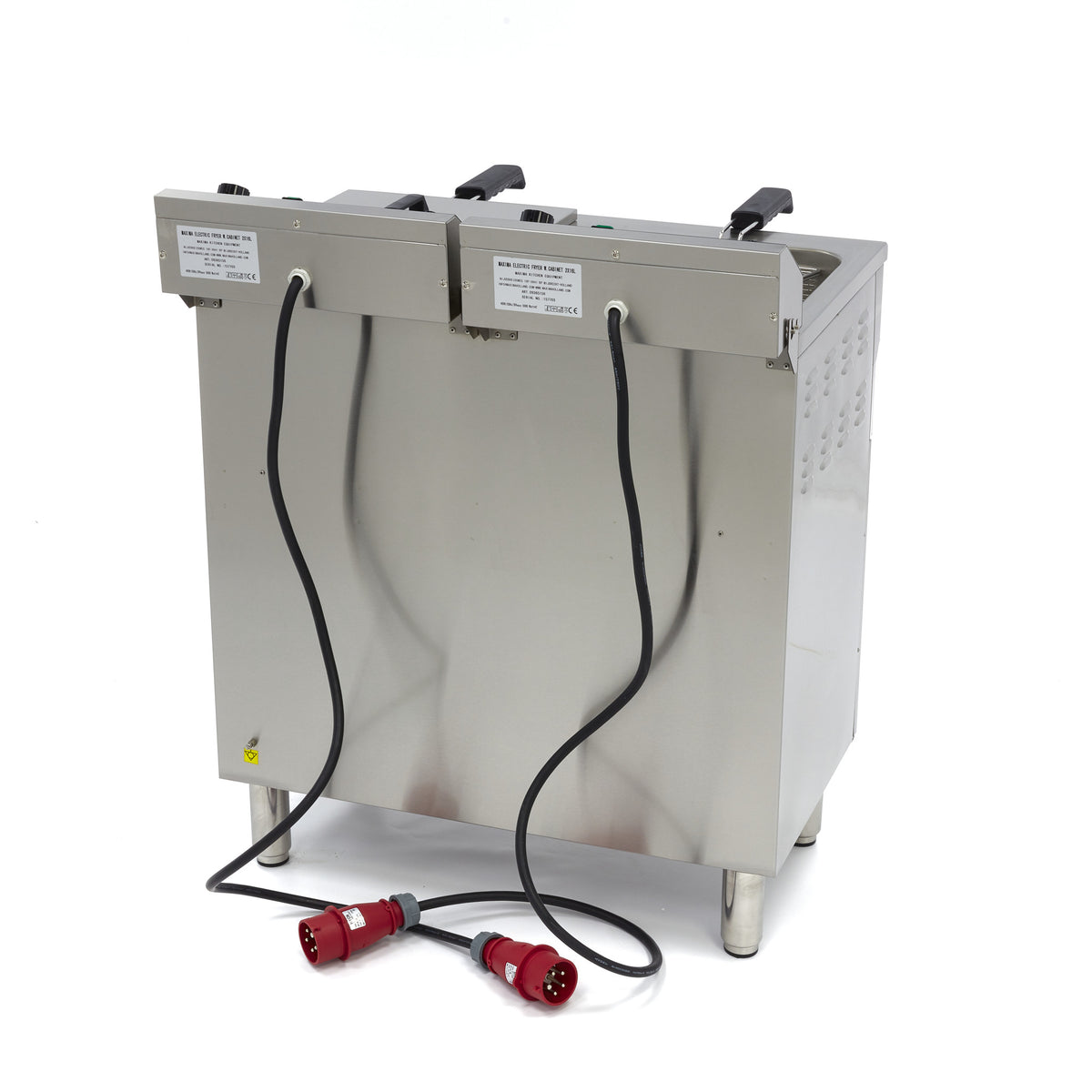 Maxima Frituurpan - 2x 16 L - 2 Manden - met Tapkraan en Opbergruimte - 400V